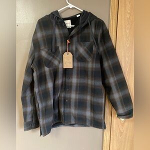 Weatherproof Dark Flannel Hooded Jacket